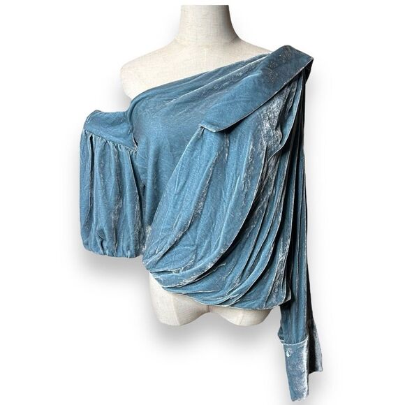 Hellessy L120205 Womens‎ Blue Grey Amalie Asymmetrical Top Size 6